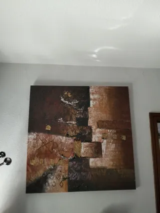 Cuadro Decorativo Marrón y Dorado