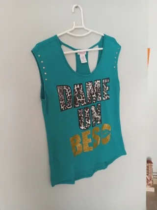 Camiseta sin mangas Dame un beso Talla S