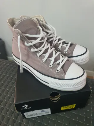 Converse plataforma grises talla 38