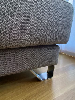 Sofá chaise longue tela beige/gris