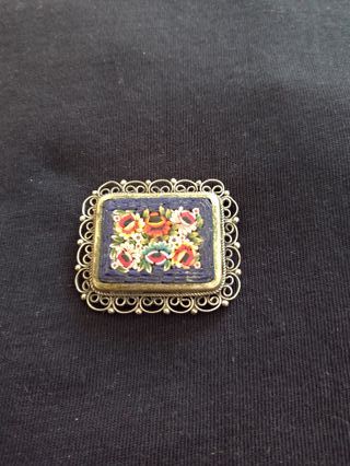 Spilla vintage mosaico floreale