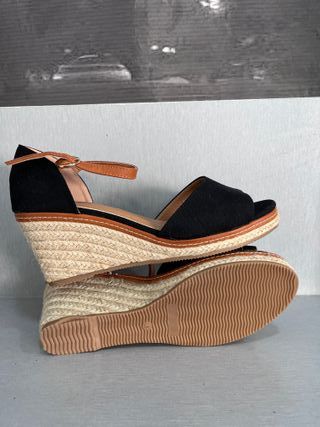 Sandalias Cuña Negras Talla 40-41