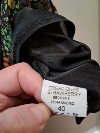 Vestido Vintage Floral Creaciones Strawberry 90s