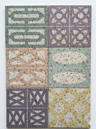 Lote Azulejos Terrazzo Diseño Geométrico