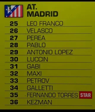 ATLÉTICO MADRID 2005 EQUIPO COMPLETO DERBY TOTAL.