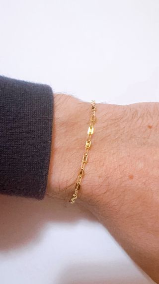 Bracciale a maglie rettangolari in oro 18kt 750