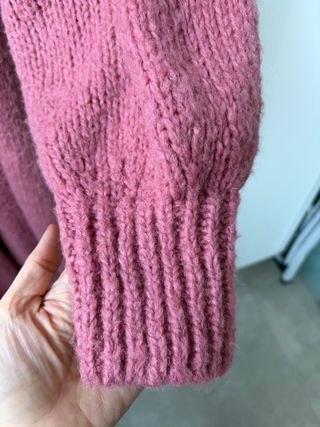 Cárdigan de punto rosa talla única