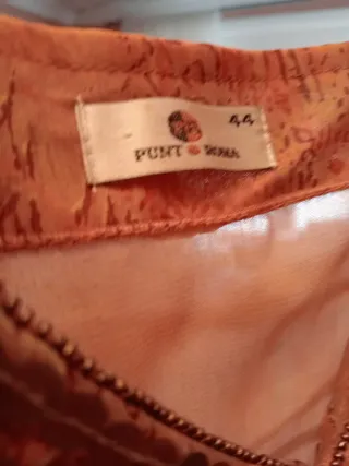 Vestido Punto Roma Naranja y Beige