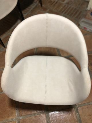 4 Sillas de Diseño Beige y Azul