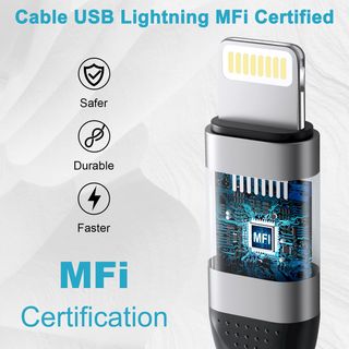 Cable Cargador iPhone 1M 2Pack[MFi Certificado], U