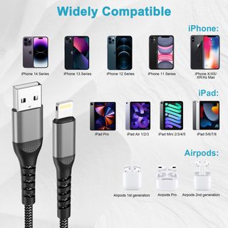 Cable Cargador iPhone 1M 2Pack[MFi Certificado], U