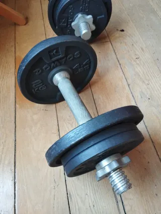 Banco abdominales + 2 mancuernas 10kg