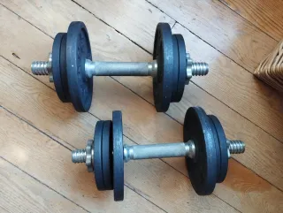 Banco abdominales + 2 mancuernas 10kg