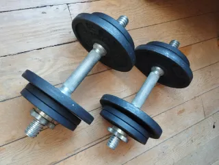 Banco abdominales + 2 mancuernas 10kg