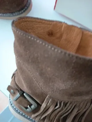 Botines Pedro Miralles flecos hebilla marrón 38