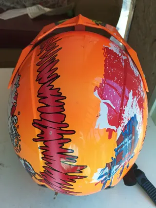 Casco Moto Enduro/Motocross Naranja y Amarillo