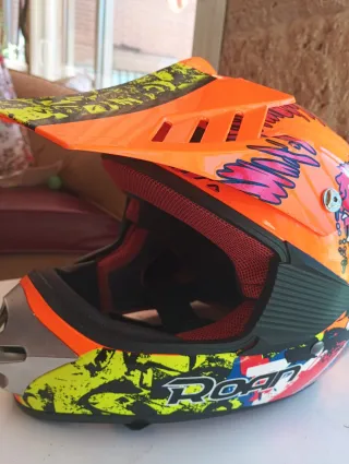 Casco Moto Enduro/Motocross Naranja y Amarillo
