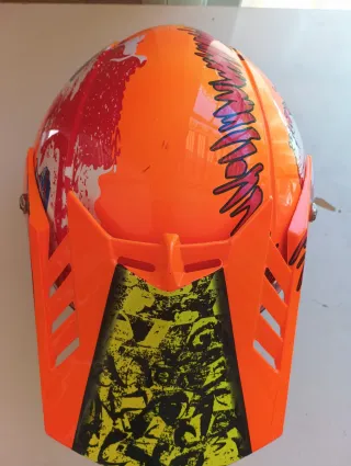 Casco Moto Enduro/Motocross Naranja y Amarillo
