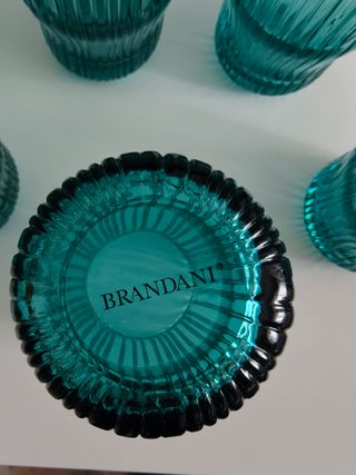 Set 6 Bicchieri Brandani Plissè Turchese
