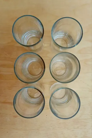 Set di 6 bicchieri in vetro a canna