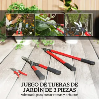 Set Jardinería 3 Piezas Tijeras Podar