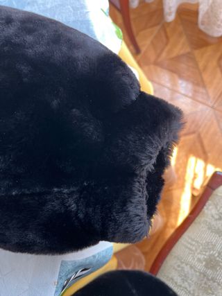 Abrigo de piel muton negro