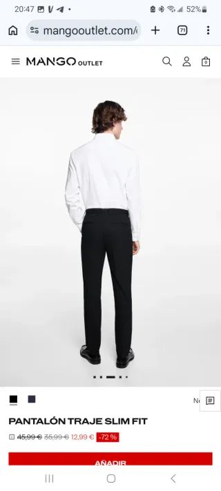 Traje Mango Negro Talla L