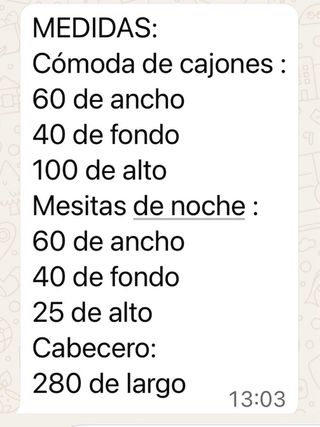 Cabecero, Mesitas Noche y Cómoda