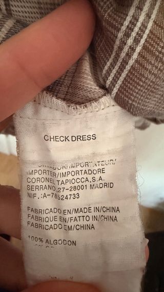 Vestido Cuadros Coronel Tapioca Beige/Marrón