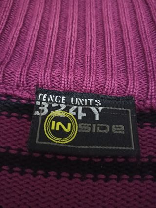 Chaqueta Inside Talla M Rayas Morado/Negro