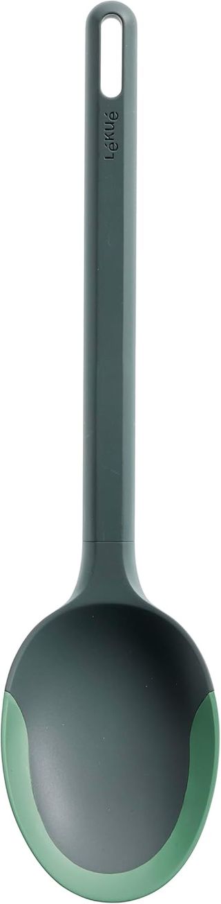 Set 5 Utensili da Cucina Lékué (Cucchiaio, Cucchiaio, Spatola, Scolapasta e Pinze) con Base, Collezione Essential