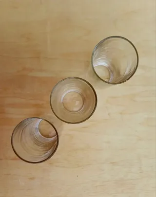 Set 3 Bicchieri Tubo in Vetro