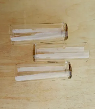 Set 3 Bicchieri Tubo in Vetro