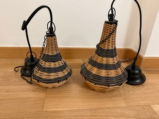 Lámparas de mimbre