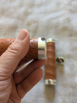 Manopole Bici Similpelle Marroni