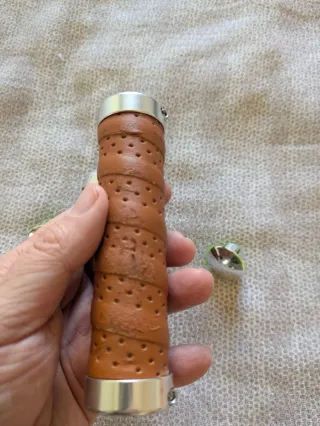 Manopole Bici Similpelle Marroni