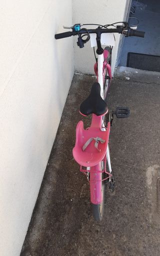 Bicicleta infantil 5-8 años rosa y blanca