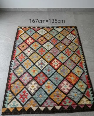 Tappeto Kilim Annodato a Mano 167x135cm