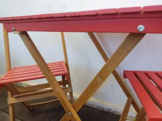 Conjunto Mesa y Sillas Terraza Madera