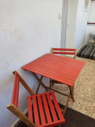 Conjunto Mesa y Sillas Terraza Madera