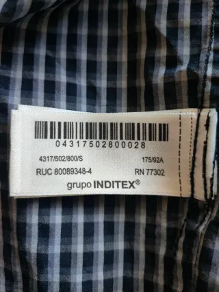 Camisa Zara Origins cuadros hombre