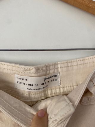 Pantalones Rectos Beige