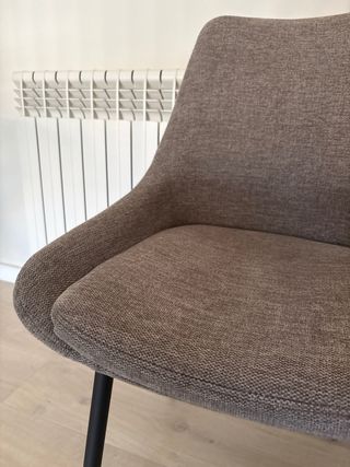 4 Sillas Tapizadas Marrón/Gris