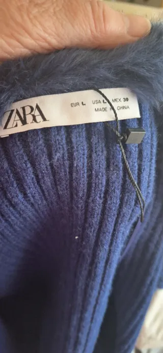 Chaqueta punto Zara azul L