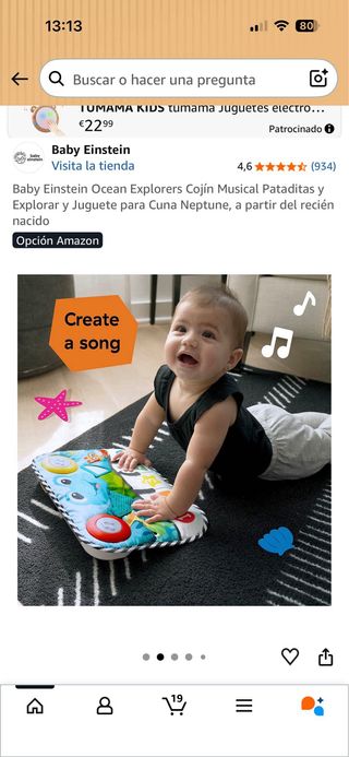 Cojín Musical Baby Einstein Neptune's Kick & piano