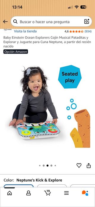 Cojín Musical Baby Einstein Neptune's Kick & piano