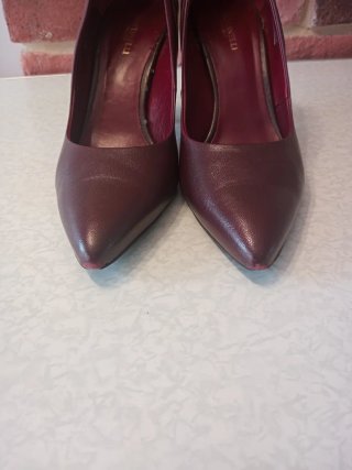 Zapatos Tacón Piel Burdeos Martinelli