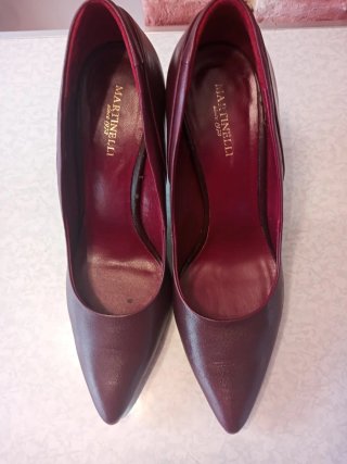 Zapatos Tacón Piel Burdeos Martinelli