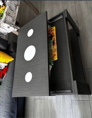 Mesa de centro elevable madera y cristal