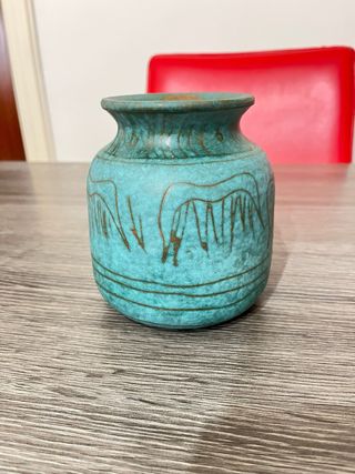 Vaso vintage terracotta blu